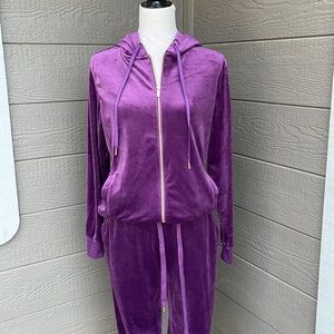 🎉Host Pick✨White Mark Purple Velour Tracksuit
